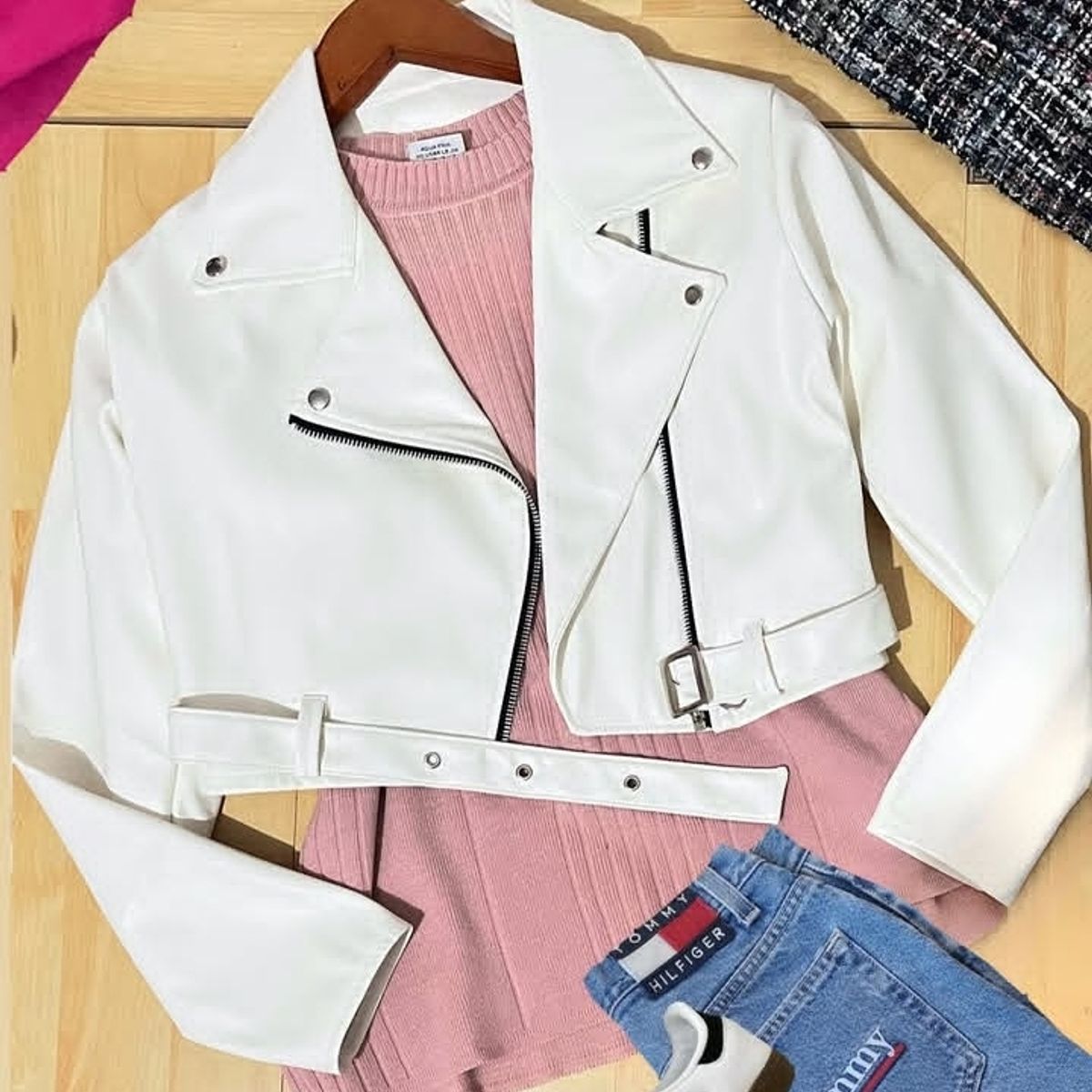 GENERICO - CASACA CROP CUERINA DE DAMA