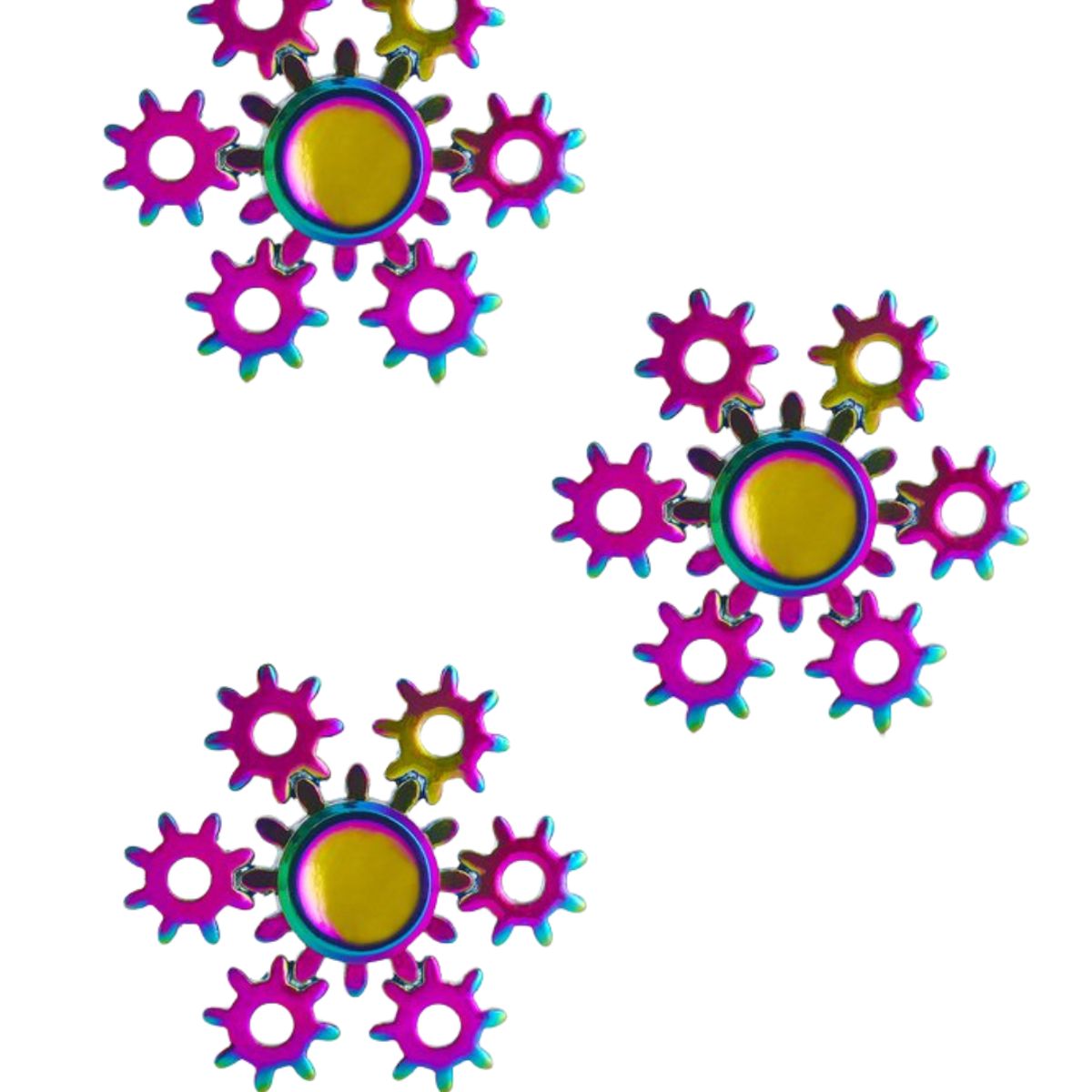 GENERICO - Spinner Tornasol Tuercas Anti Estrés Metal Triple