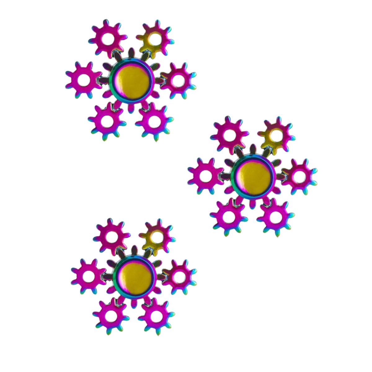 GENERICO - Spinner Tornasol Tuercas Anti Estrés Metal Triple