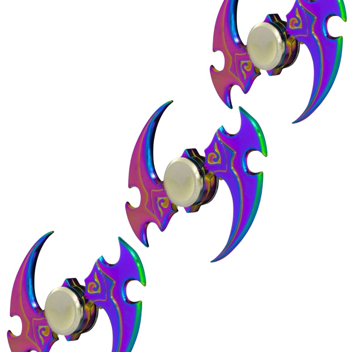 GENERICO - Spinner Anti Estrés Metal Tornasolado Ninja Blade Triple