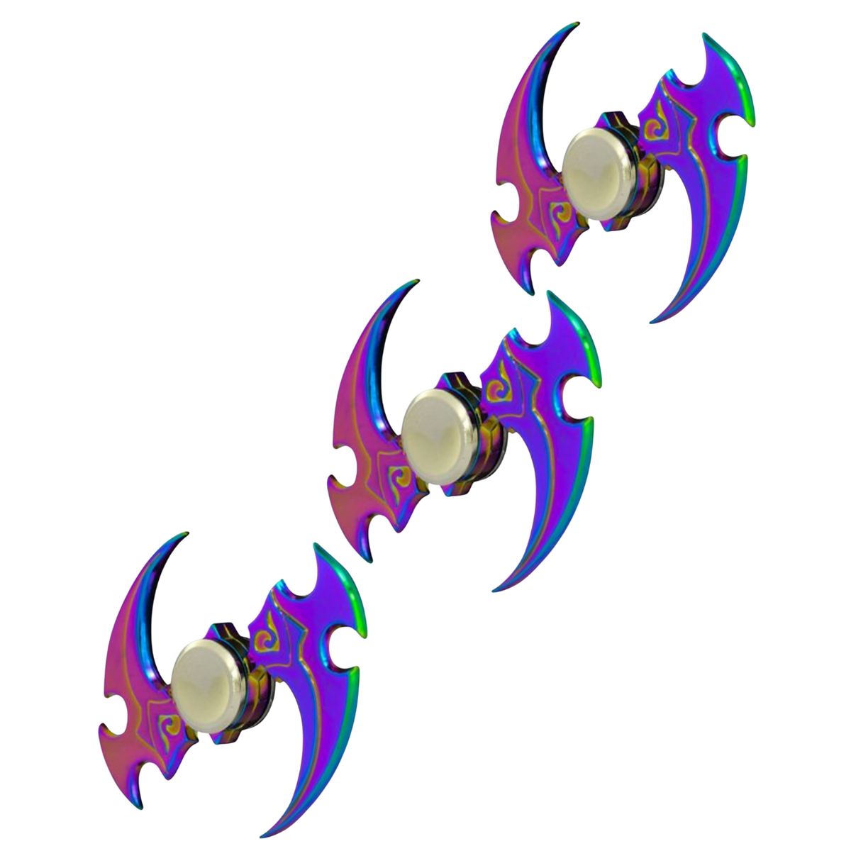 GENERICO - Spinner Anti Estrés Metal Tornasolado Ninja Blade Triple
