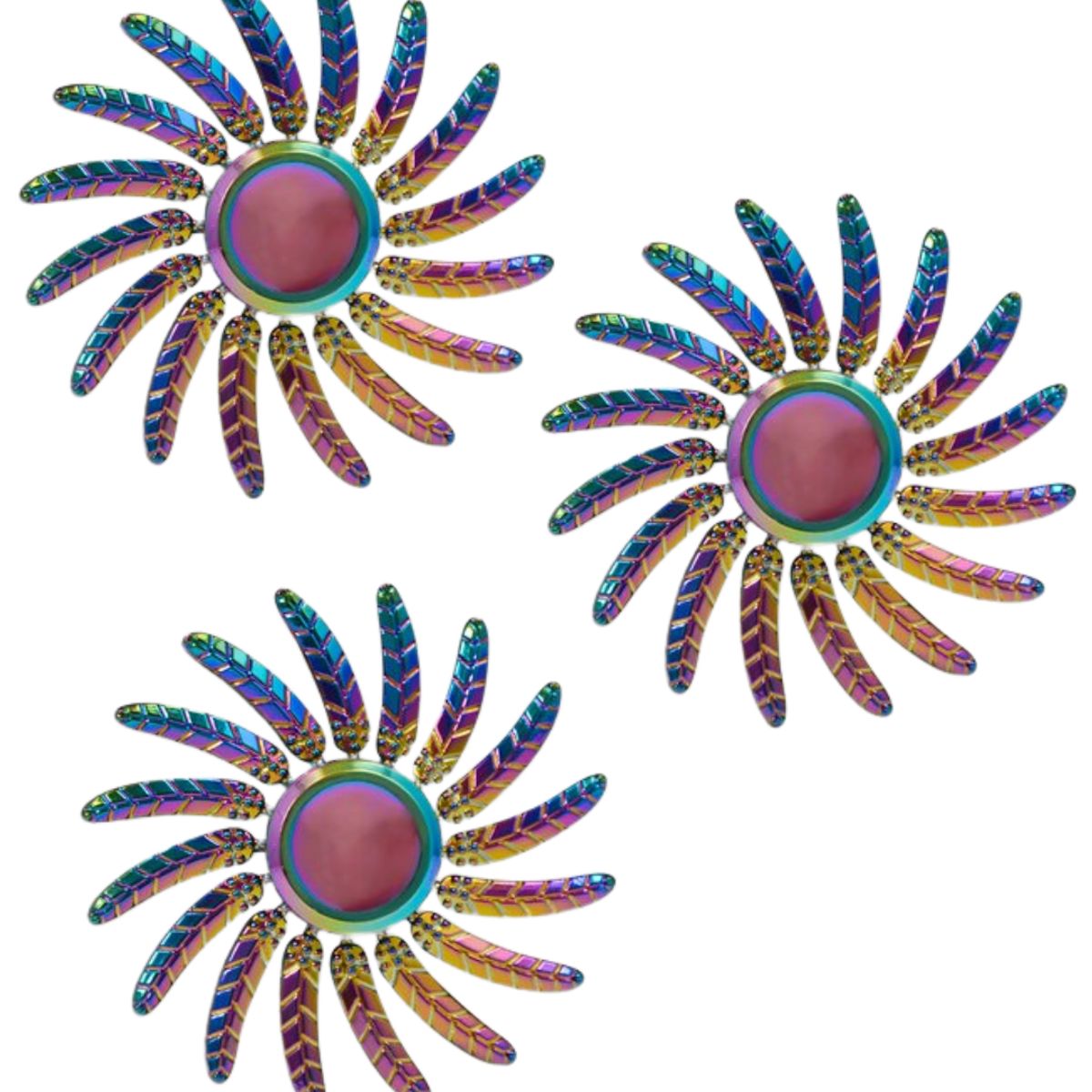 GENERICO - Spinner Tornasol Feathers Anti Estrés Metal Triple