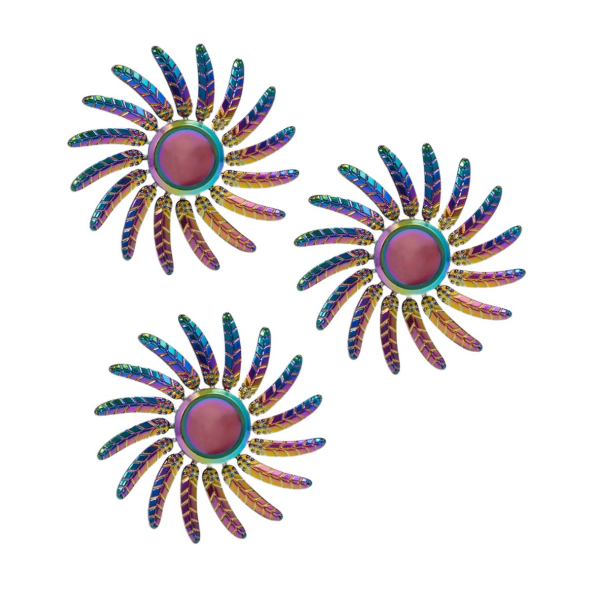GENERICO - Spinner Tornasol Feathers Anti Estrés Metal Triple