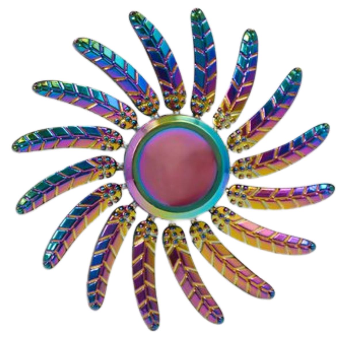 GENERICO - Spinner Tornasol Feathers Anti Estrés Metal Triple