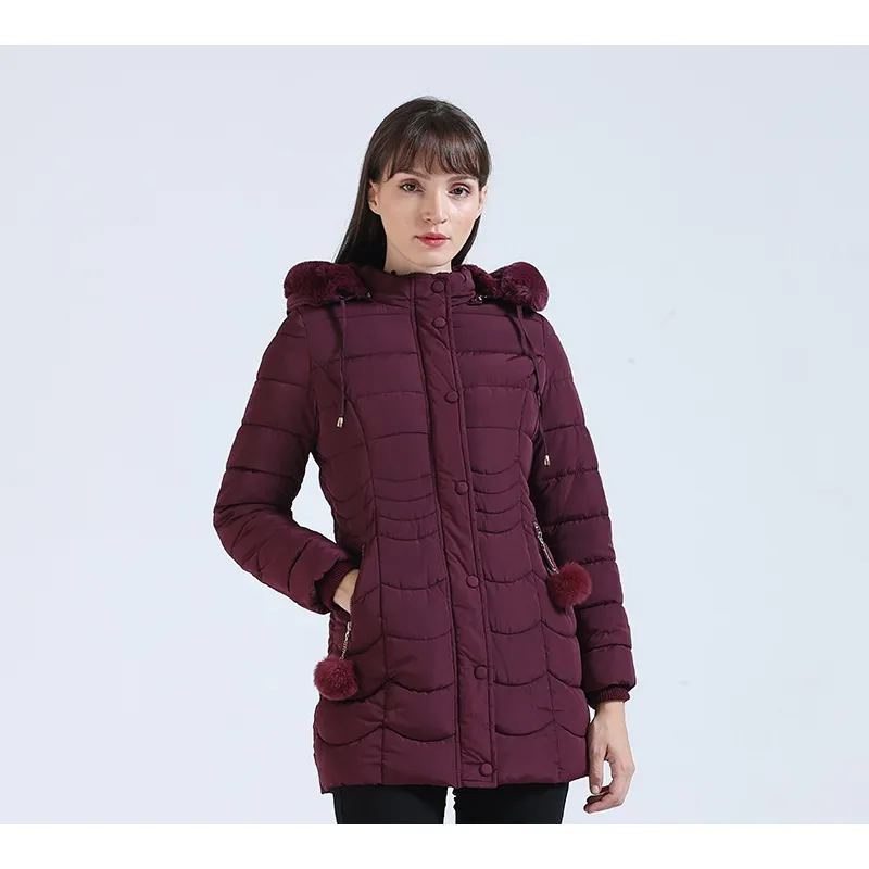 GENERICO - CASACA CASUAL MUJER VINO CON PELUCHE INTERIOR