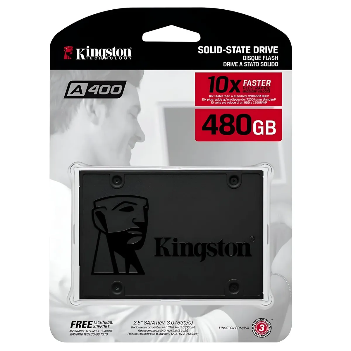 KINGSTON - Kingston SSD A400 Disco Sólido 480 GB - SA400S37/480G