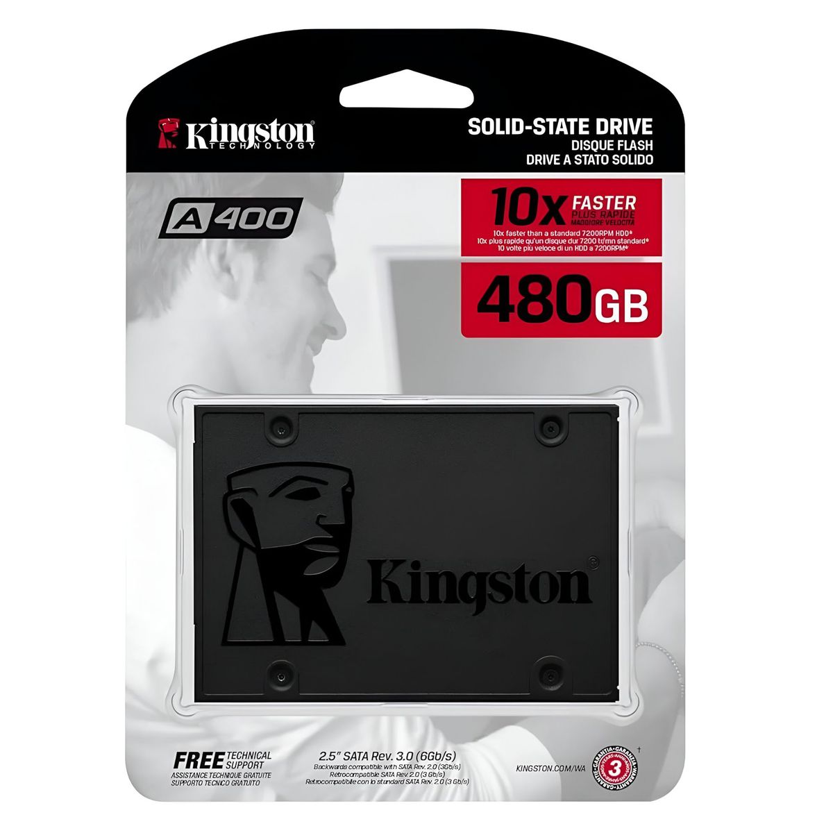 KINGSTON - Kingston SSD A400 Disco Sólido 480 GB - SA400S37/480G