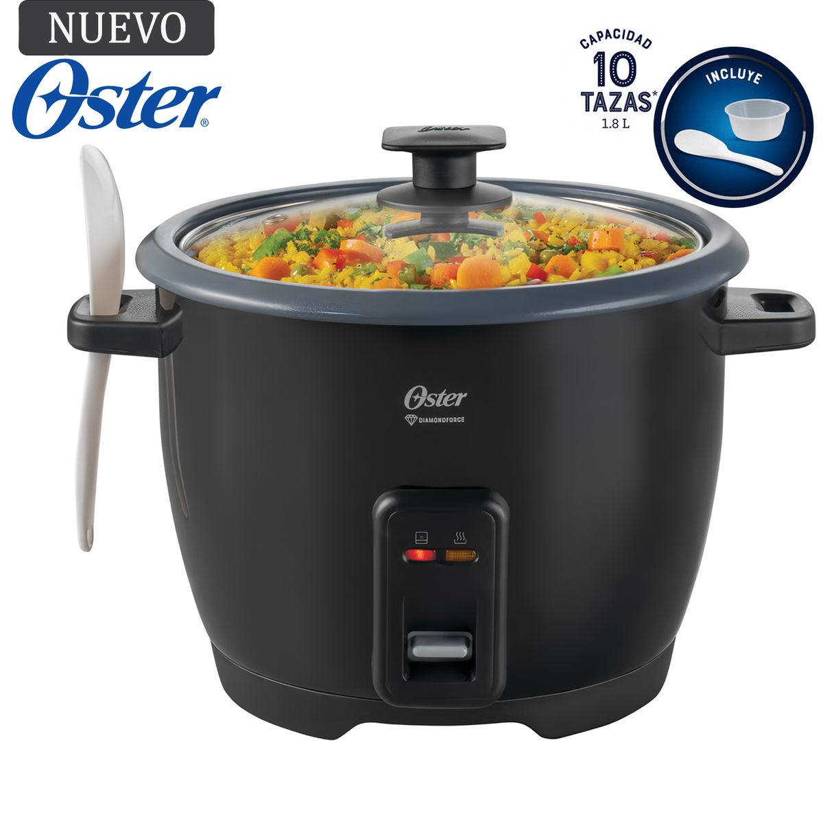 OSTER - Olla Arrocera Oster de 1 8L DiamondForce CKSTRCB10DFBLK Negro