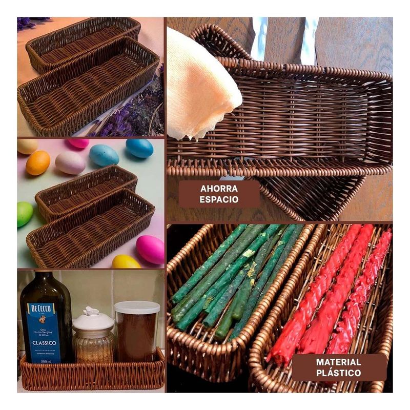 RYBIU IMPORT - Pack4 Cesta de Almacenamiento Rectangular Y+Regalo Agendita