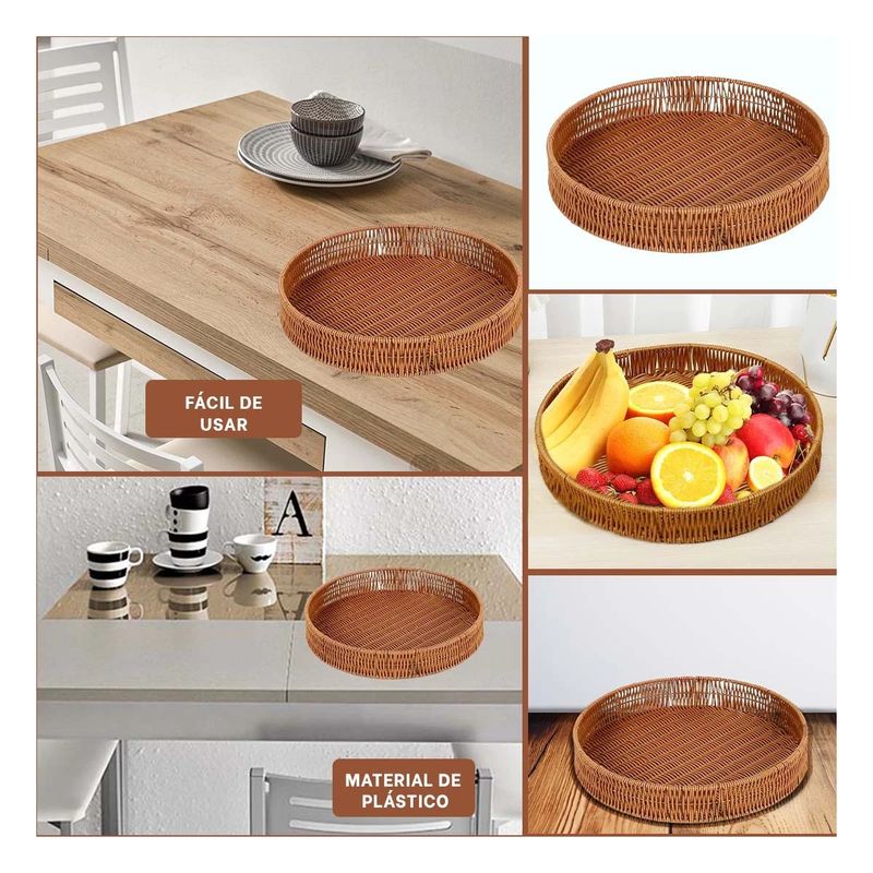 GENERICO - Pack2 Bandeja Organizadora de 26cm Marron Y+Papel de Regalo