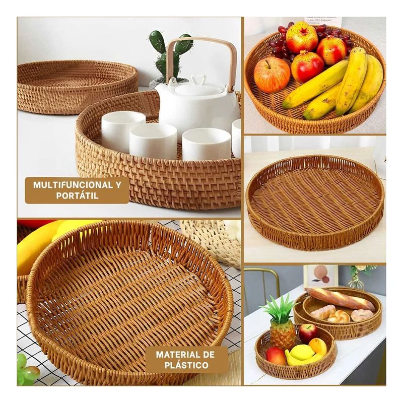 GENERICO - Pack2 Bandeja Organizadora de 30cm Marron Y+Papel de Regalo