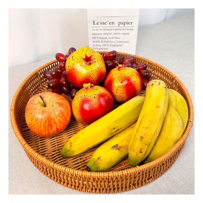 RYBIU IMPORT - Pack2 Bandeja Moderna de 30cm Marron Y+Regalo Stickers