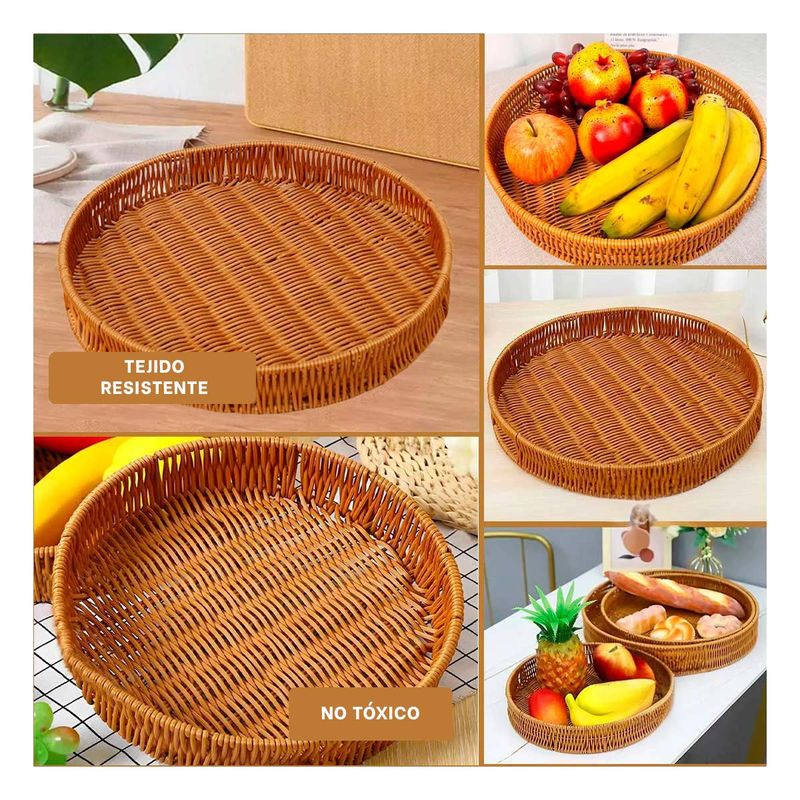 GENERICO - Pack2 Bandeja Organizadora de 35cm Marron Y+Papel de Regalo