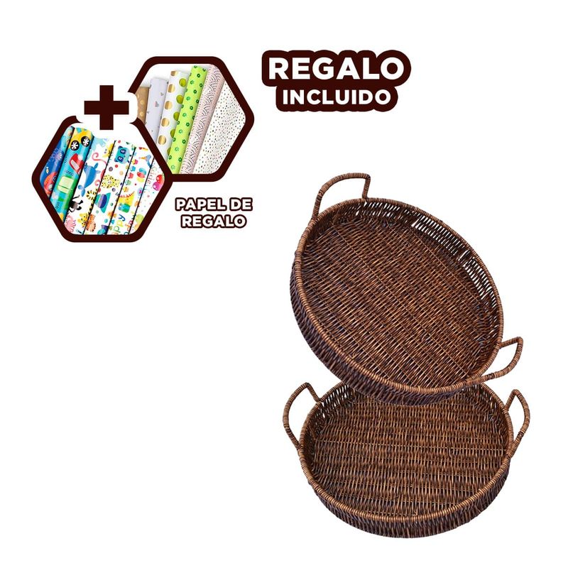 GENERICO - Pack5 Canastilla para Decorar en Marron Y+Papel de Regalo