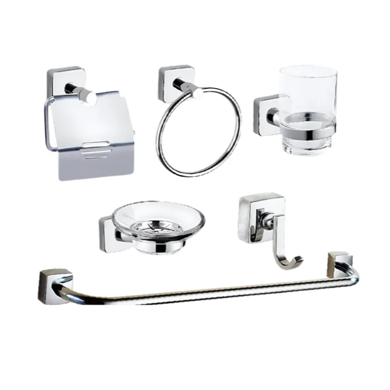 XM - SETS DE BAÑO DE 6 PIEZAS CROMADO CUADRADO 61300