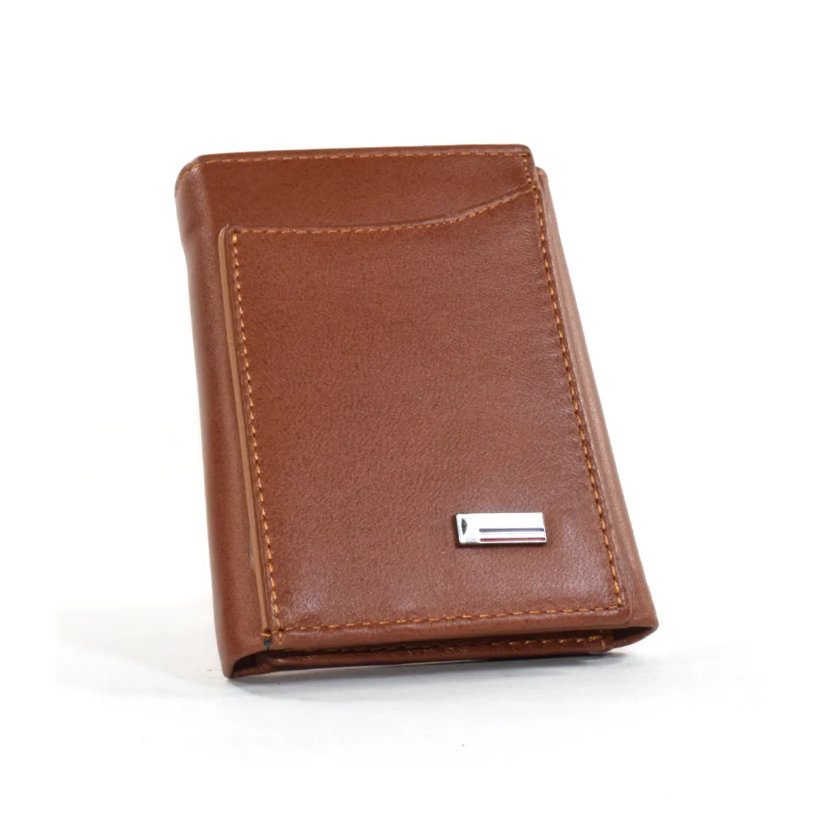 PAUL HARRIS - Billetera de Hombre en cuero Trifold con sencillero interior - Marrón