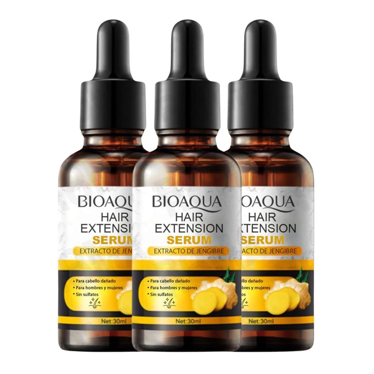 BIOAQUA - PACK 3 SÉRUM CAPILAR JENGIBRE 300G BIOAQUA
