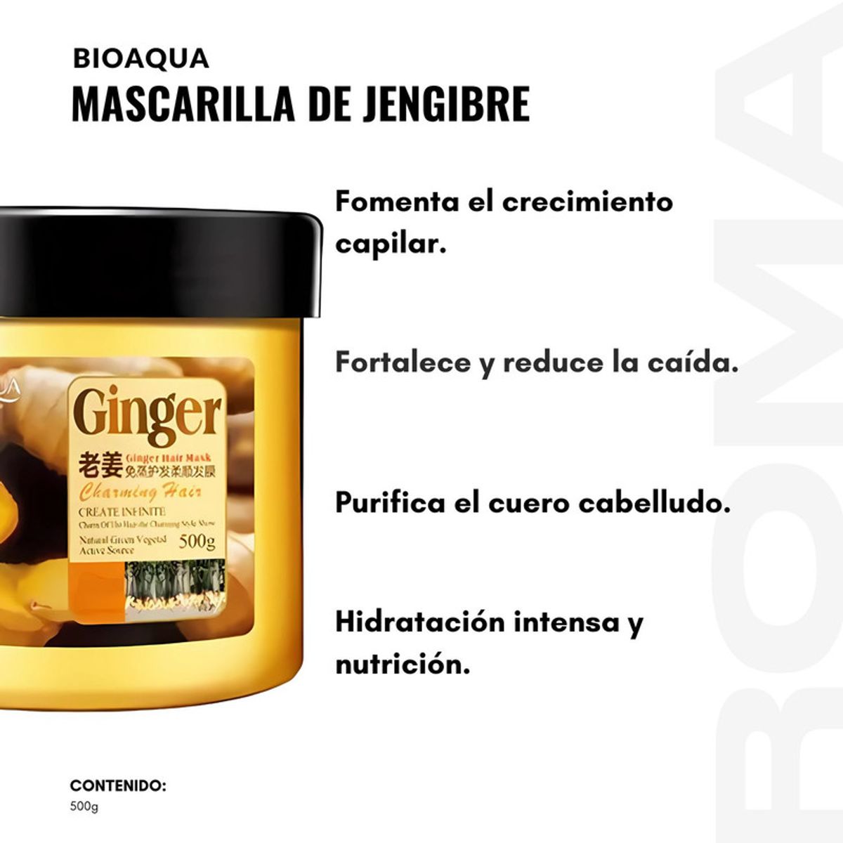 BIOAQUA - MASCARILLA DE JENGIBRE PARA EL CABELLO BIOAQUA 500G