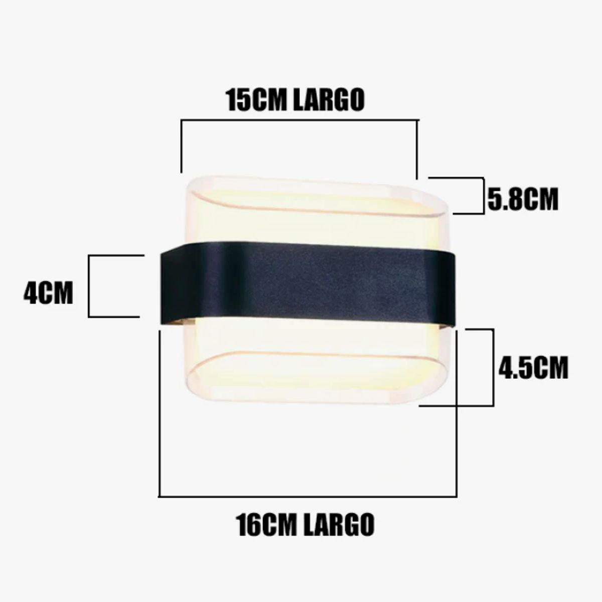 GENERICO - Aplique Lampara de Exterior Led 12W Luz Calida