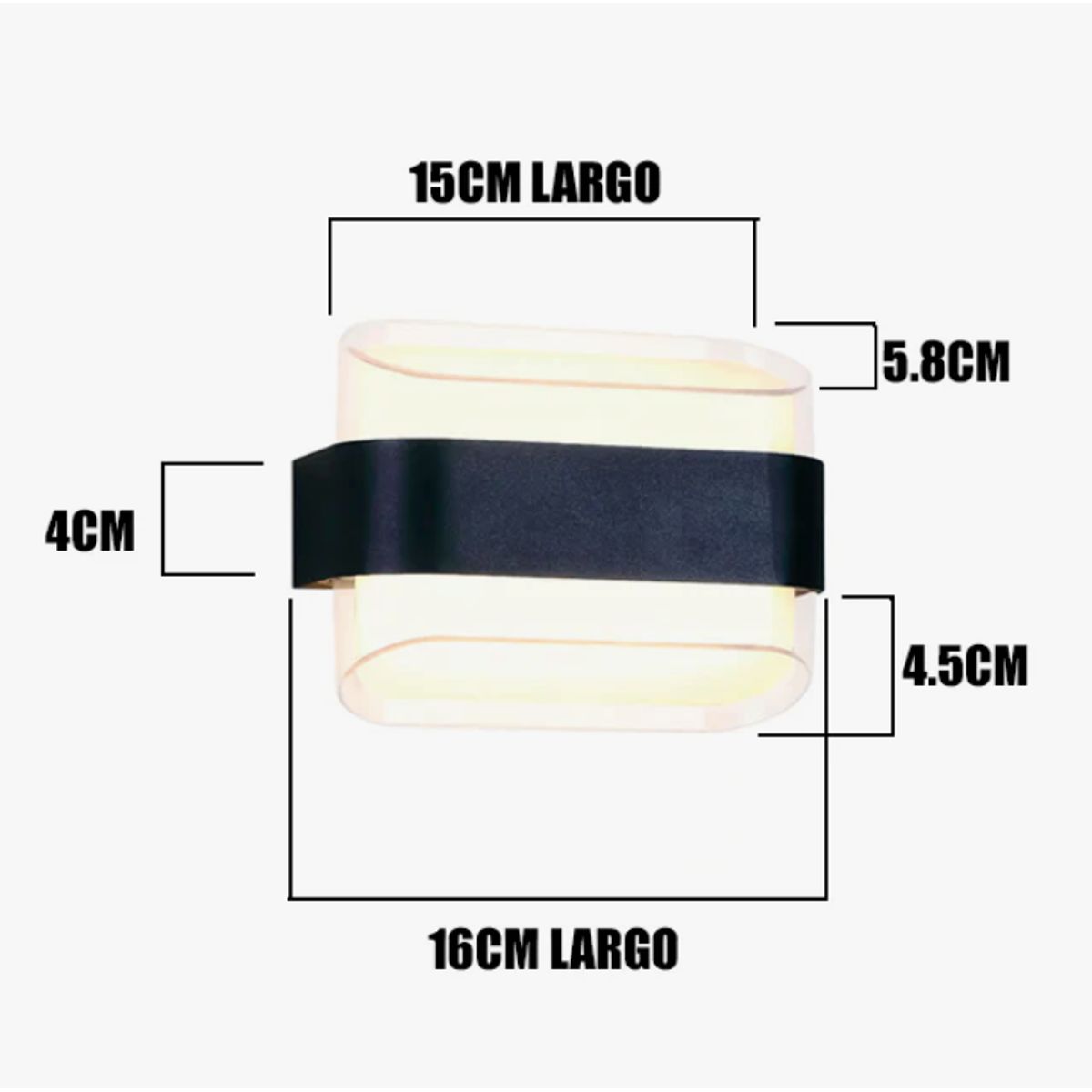 GENERICO - Aplique Lampara de Exterior Led 12W Luz Calida