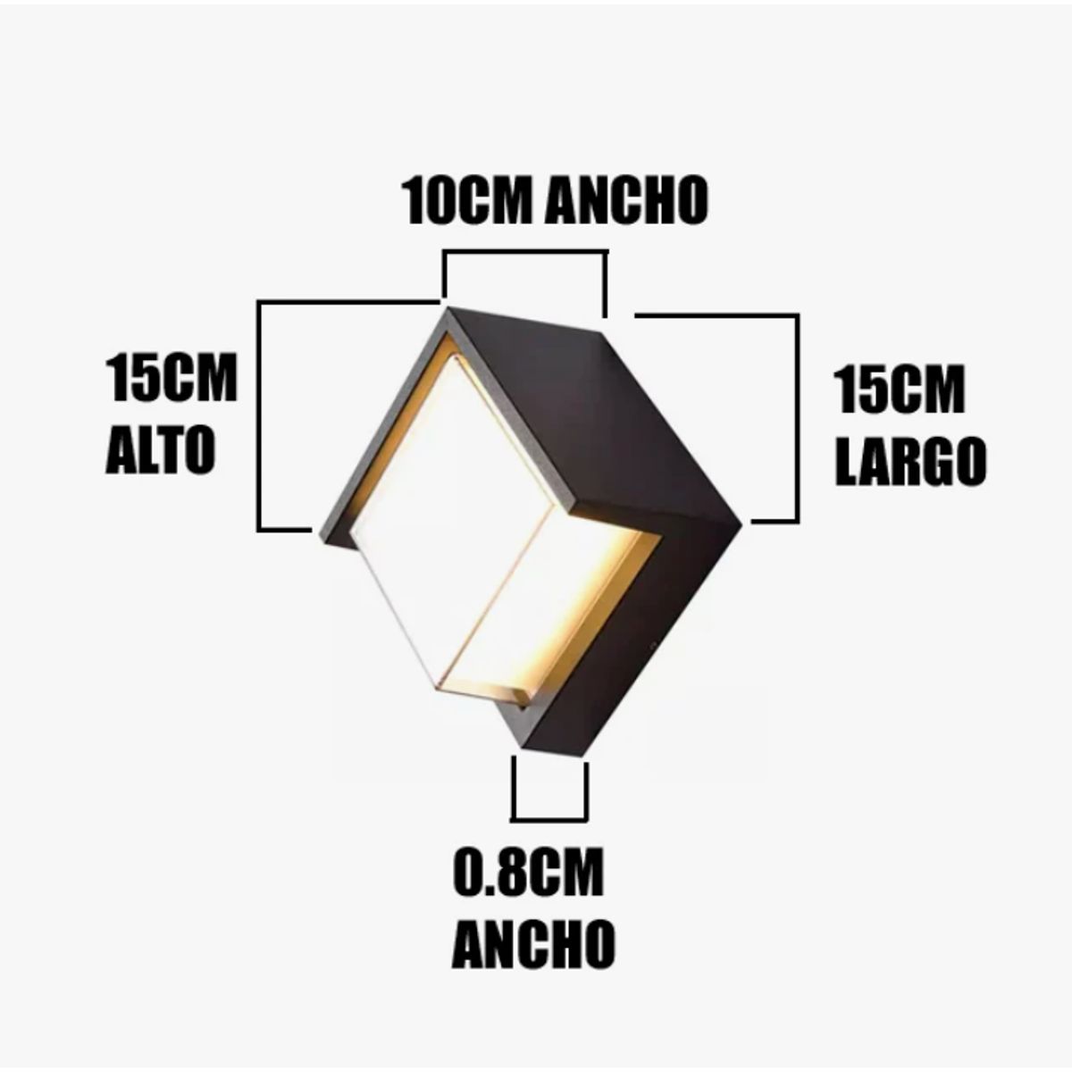 GENERICO - Aplique Lampara de Exterior Led 12W Luz Calida
