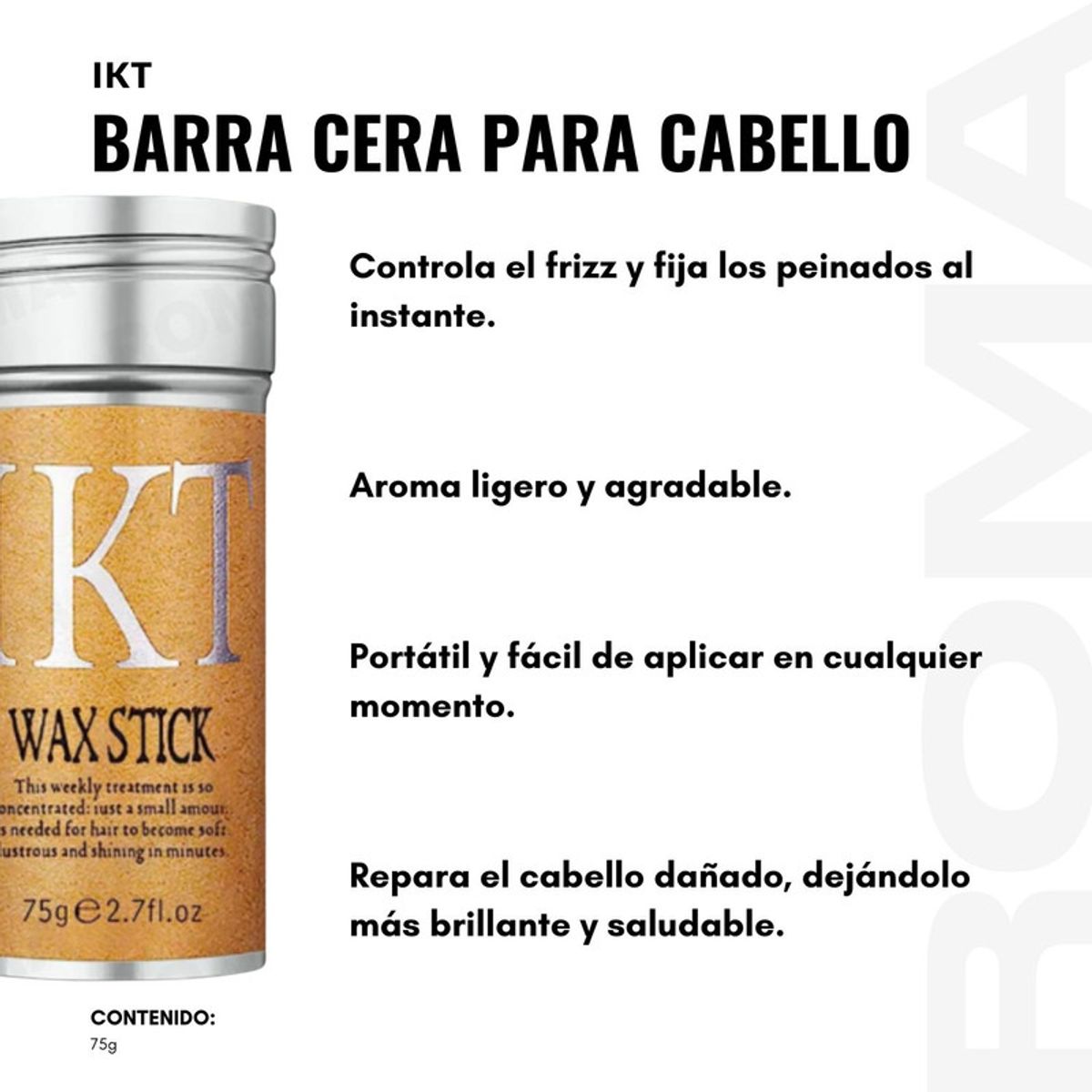 GENERICO - BARRA CERA PARA CABELLO IKT WAX STICK 75G