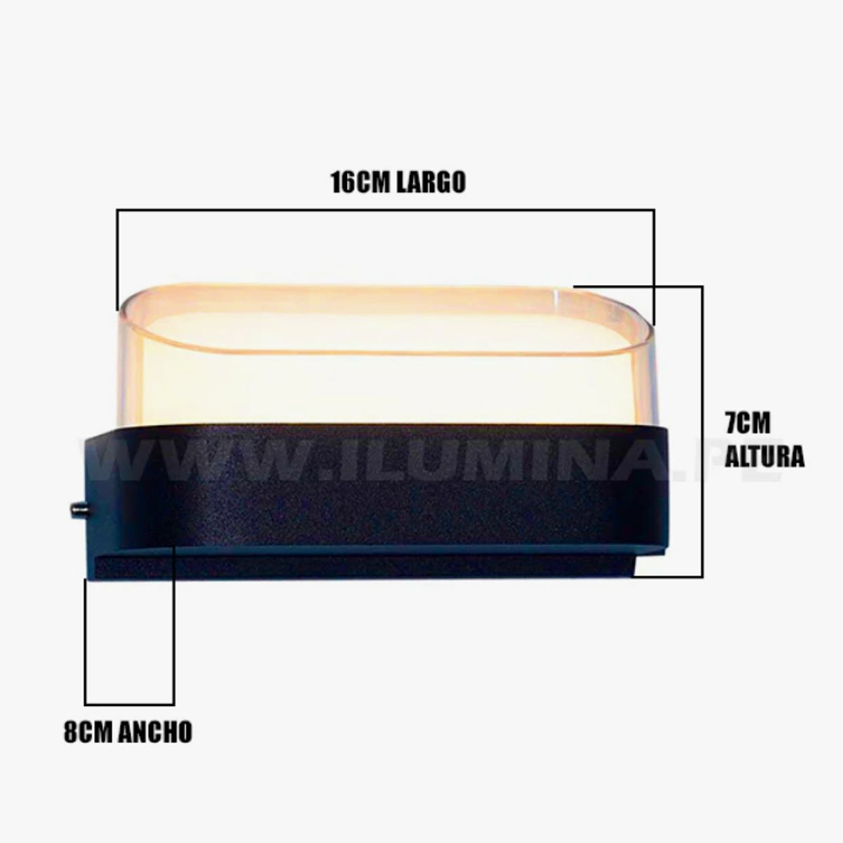 GENERICO - Aplique Lampara de Exterior Led 12W Luz Calida
