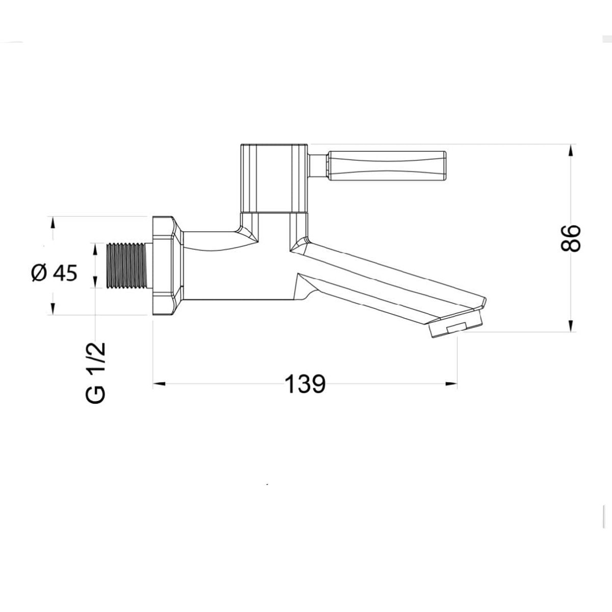 GENERICO - LLAVE DE LAVATORIO PESADO PARA PARED