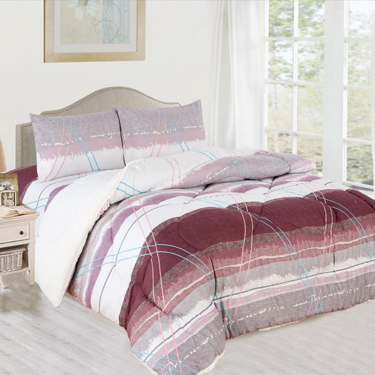 CASATEX - EDREDÓN TELA CON SHERPA KING SIZE