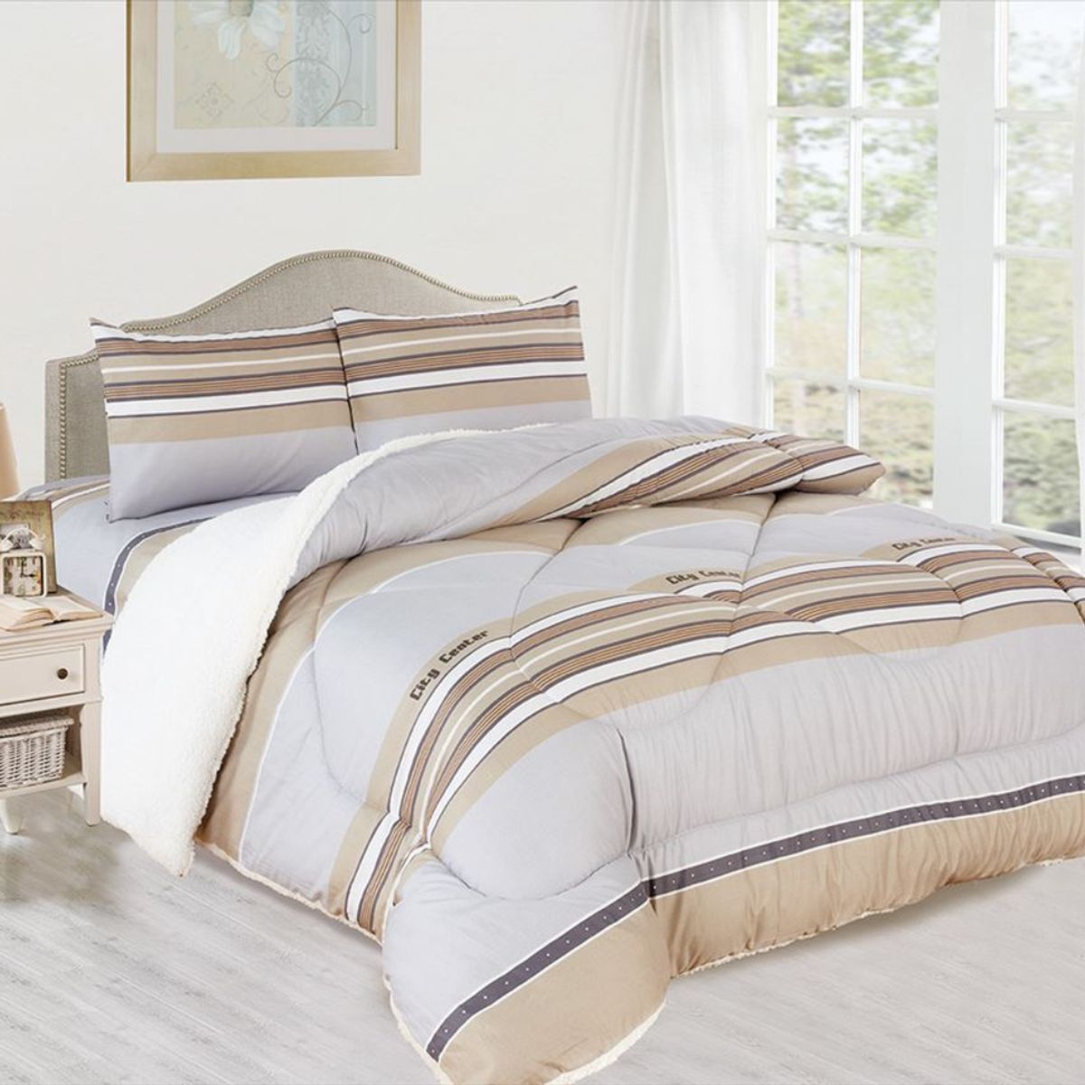 CASATEX - EDREDÓN TELA CON SHERPA KING SIZE