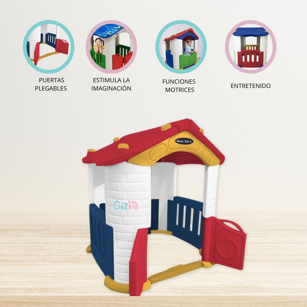 BABY KITS - Casita de Juegos BABY KITS «BABY CASTLE» Red Blue