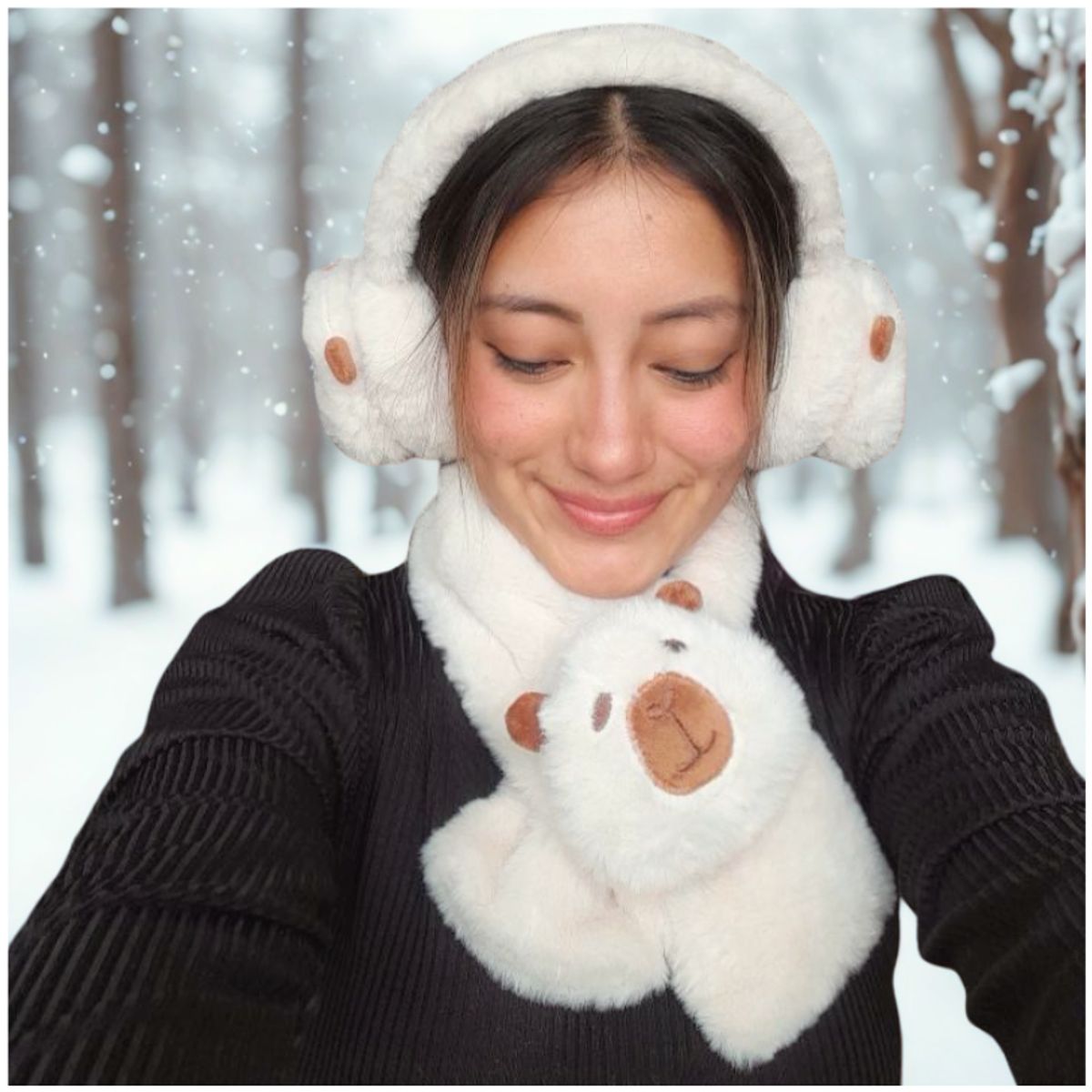 INSPIRA - Set bufanda y orejera Capibara felpa