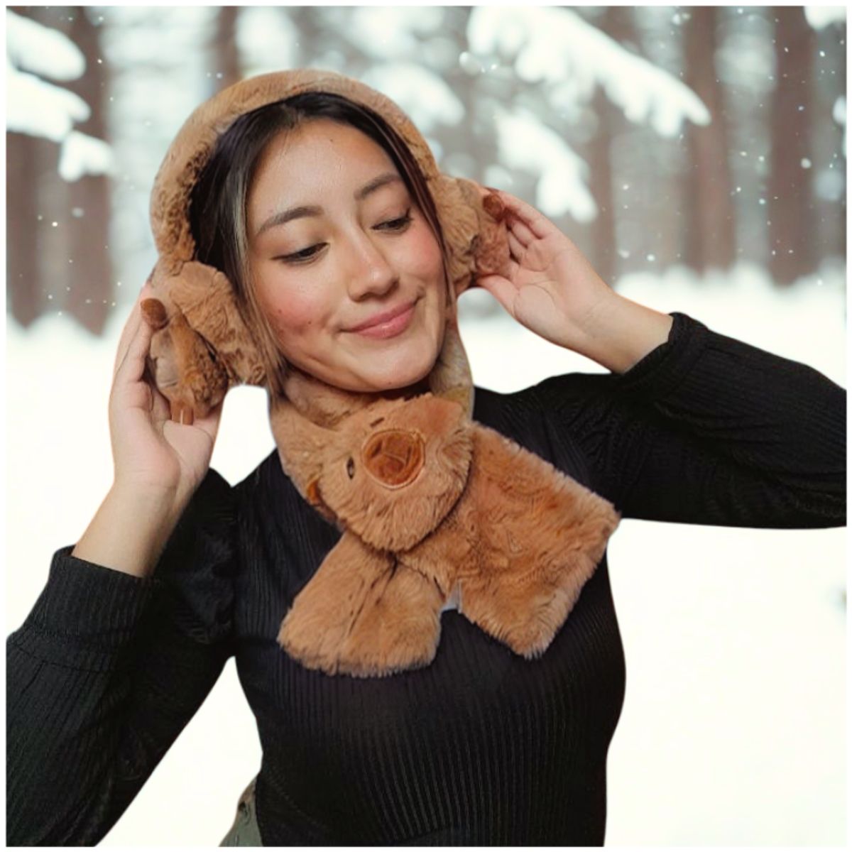 INSPIRA - Set bufanda y orejera Capibara felpa