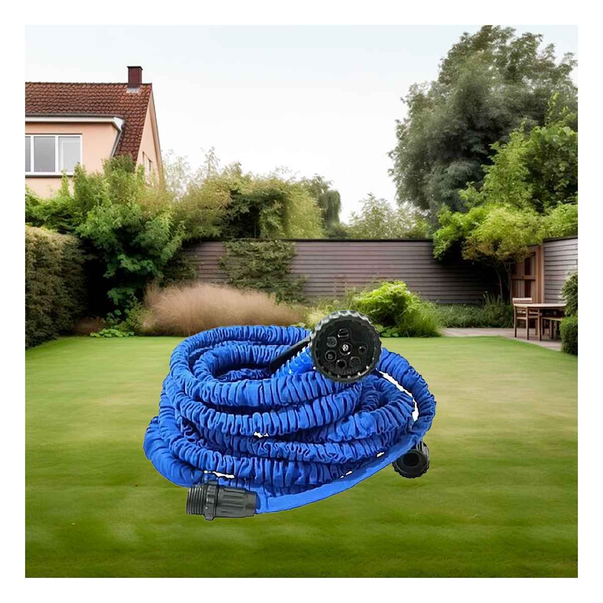 GENERICO - Pack6 Manguerilla Expandible 15 Metros en Color Azul