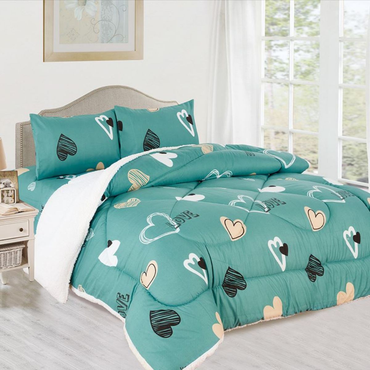 CASATEX - EDREDÓN TELA CON SHERPA KING SIZE