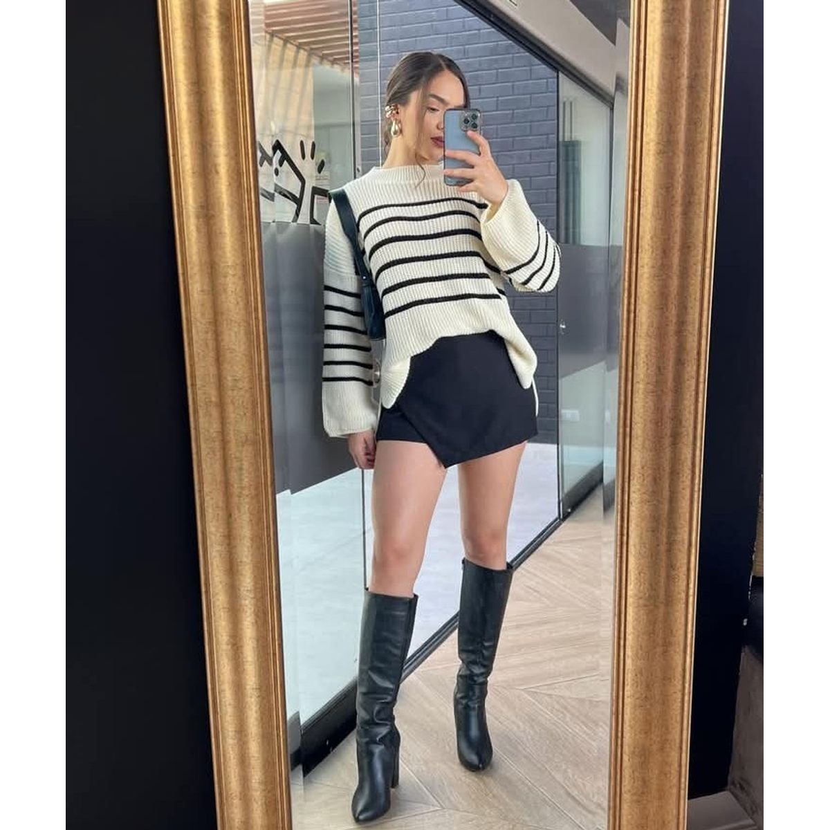 GENERICO - CHOMPA RAYAS OVERSIZE INVIERNO DE MUJER