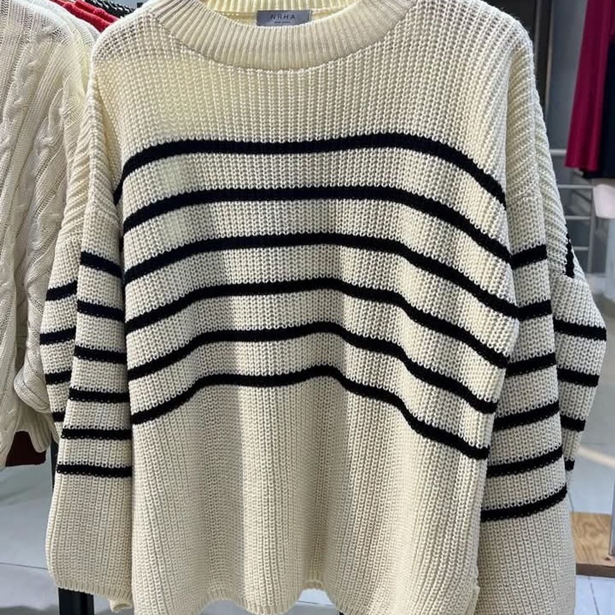 GENERICO - CHOMPA RAYAS OVERSIZE INVIERNO DE MUJER