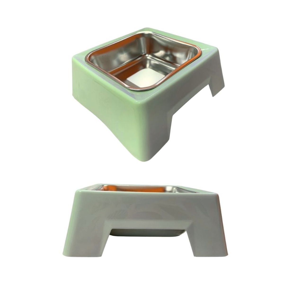 GENERICO - Plato Cuadrado 15 Cm Con Plato De Metal Verde