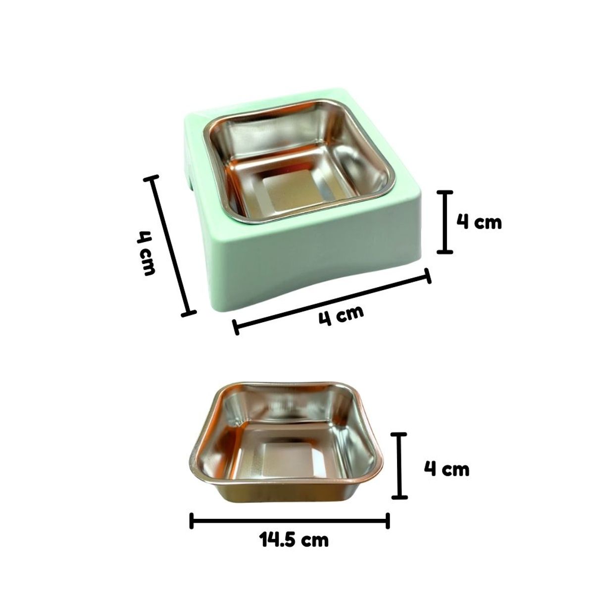 GENERICO - Plato Cuadrado 15 Cm Con Plato De Metal Verde