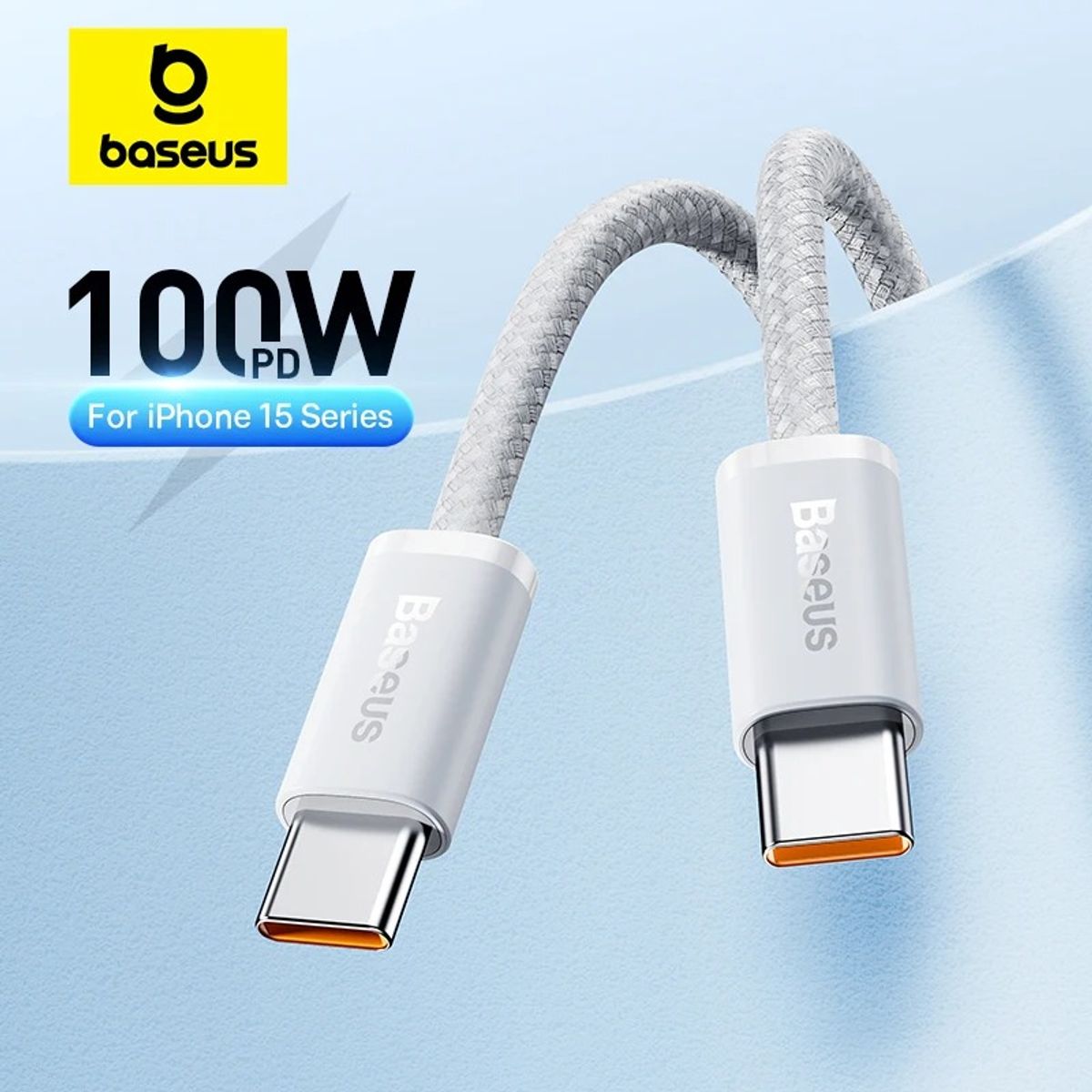 BASEUS - Cable Baseus 100W Tipo C a USB C  Carga rápida - Rosa