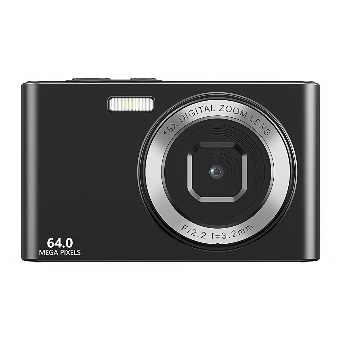 RENVMEXY - Cámara Digital 4K 64MP Zoom 18X - Negro - Flash y Luz de Relleno