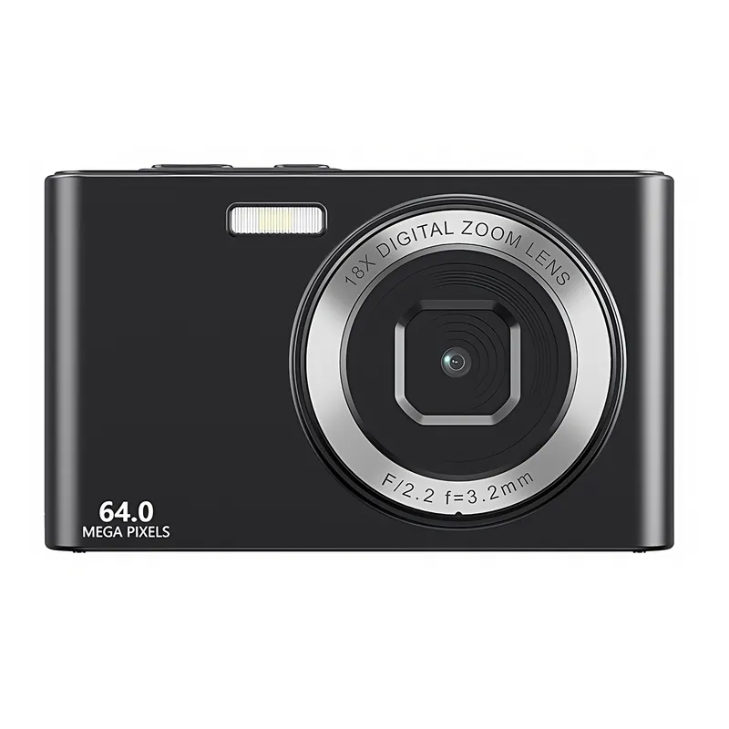 RENVMEXY - Cámara Digital 4K 64MP Zoom 18X - Negro - Flash y Luz de Relleno