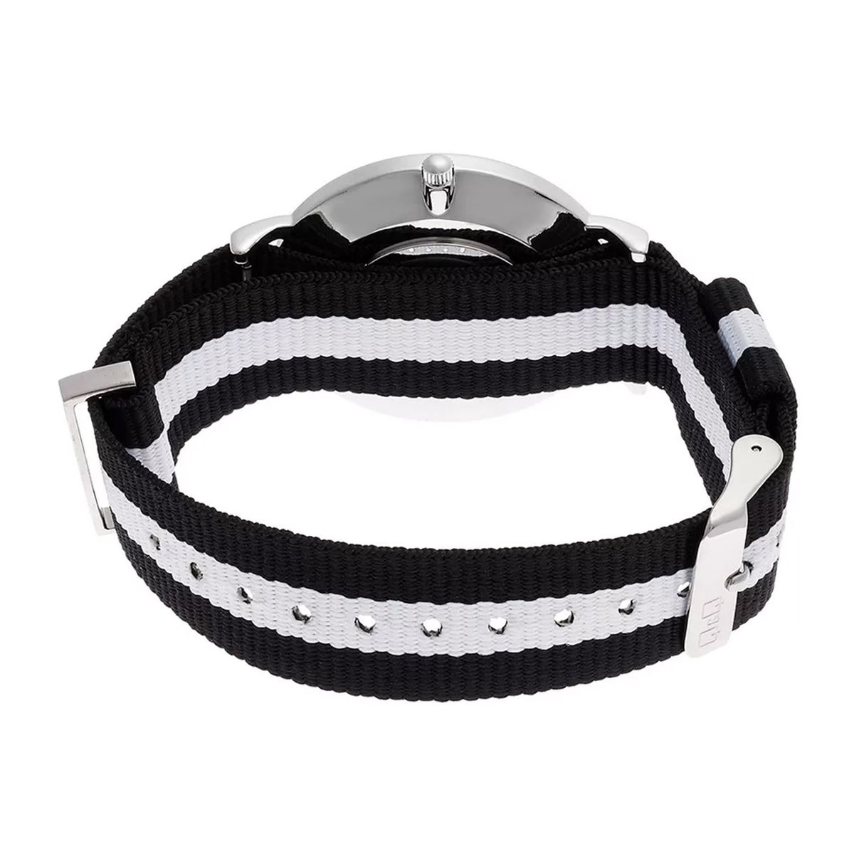 Q&Q - Reloj Q&Q Para Hombre De Malla Textil Resistente Al Agua Blanco y Negro
