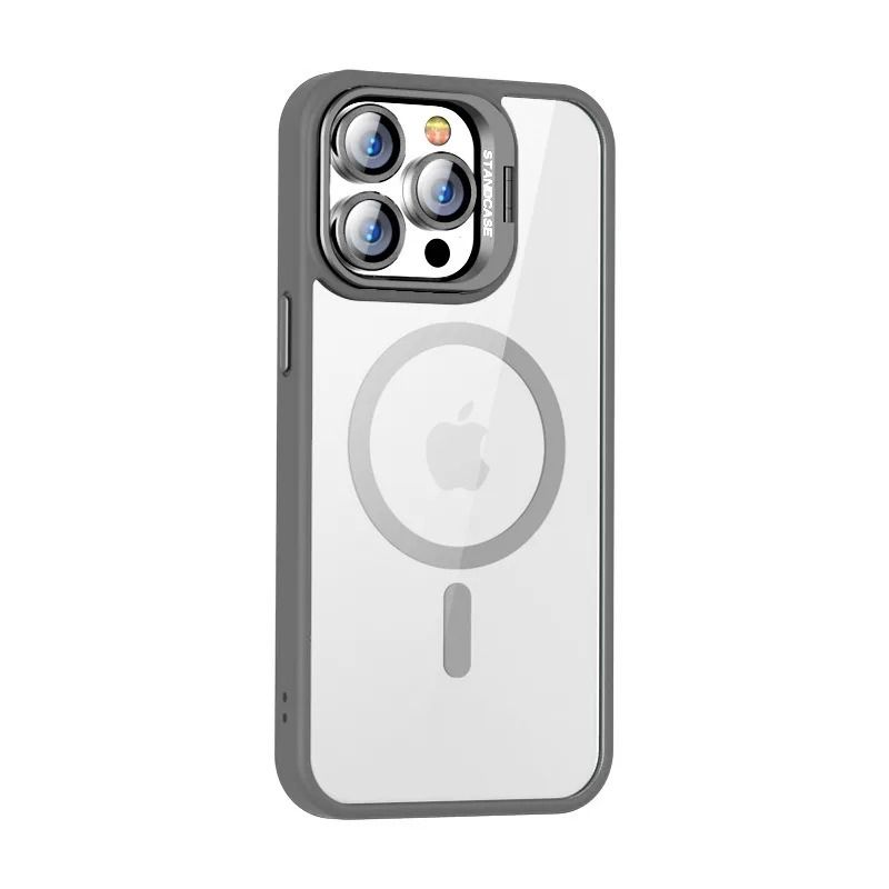 GENERICO - Funda Iphone 15  Magsafe con Protector de camara Gris