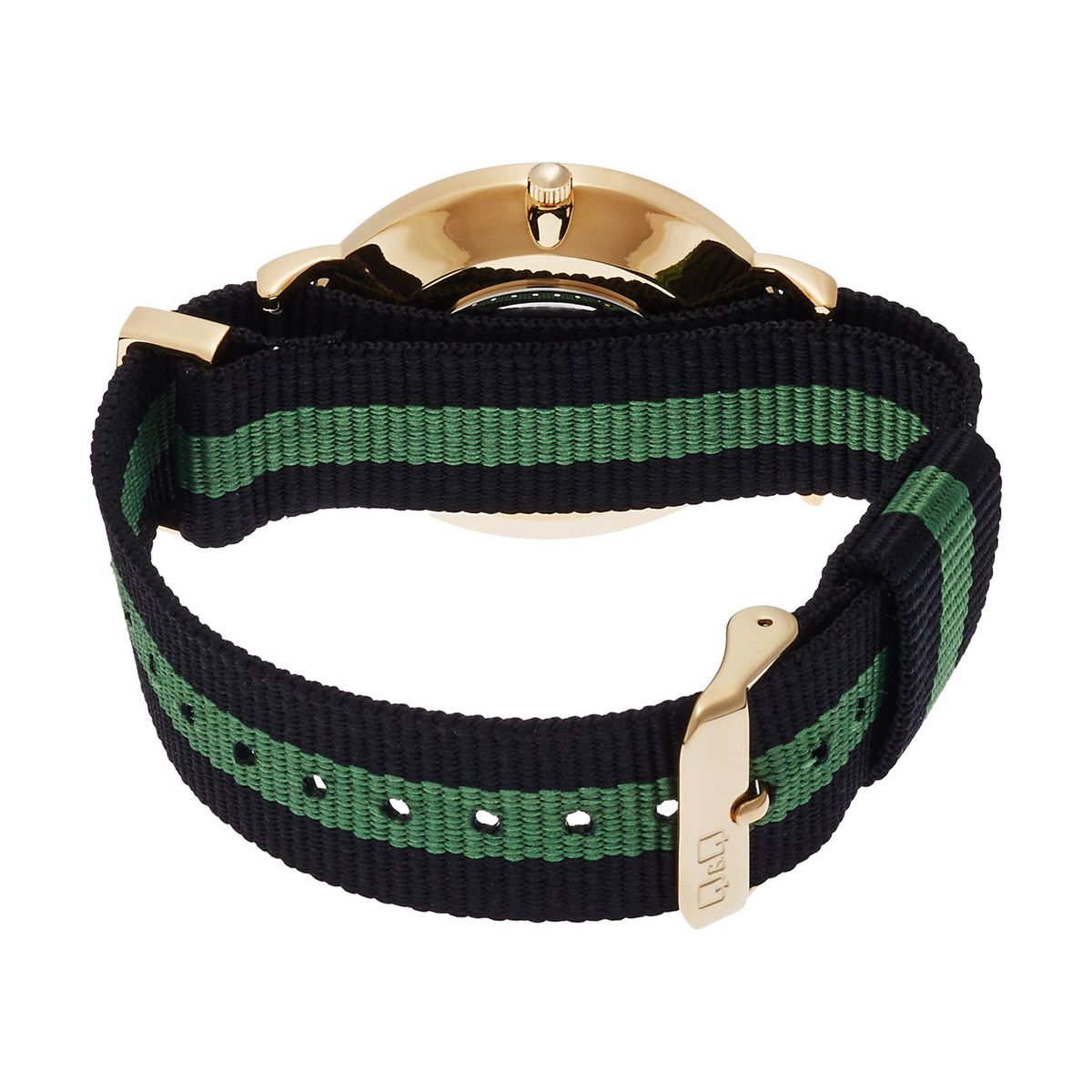 Q&Q - Reloj Q&Q Para Hombre De Malla Textil Resistente Al Agua Verde y Negro