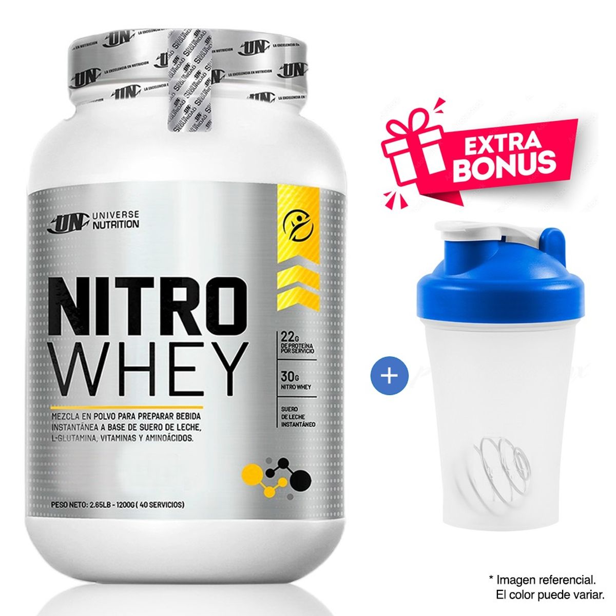 UNIVERSE NUTRITION - NITRO WHEY 1.1 KG COOKIES AND CREAM MÁS SHAKER