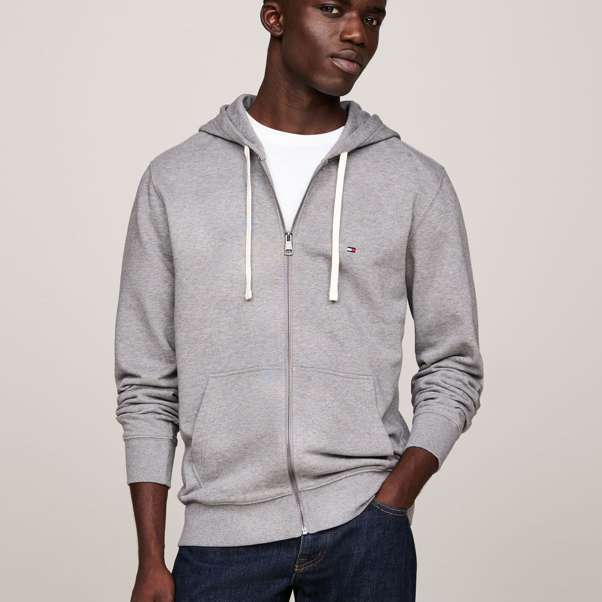 TOMMY HILFIGER - SWEATSHIRT ESSENTIAL TERRY ZIP THROUGH