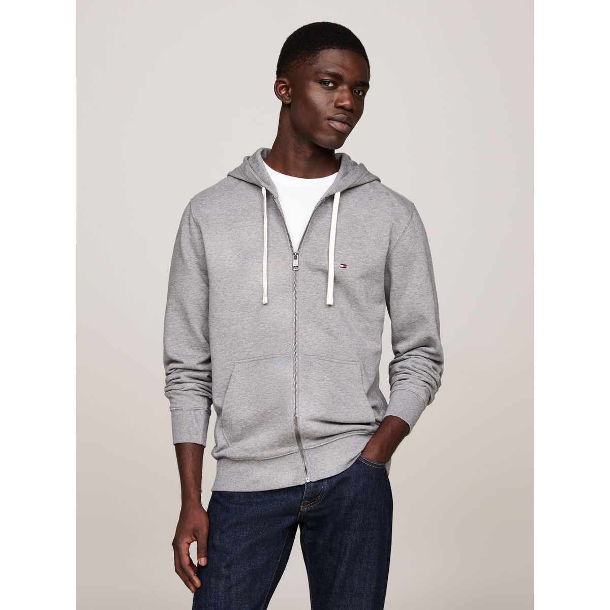 TOMMY HILFIGER - SWEATSHIRT ESSENTIAL TERRY ZIP THROUGH