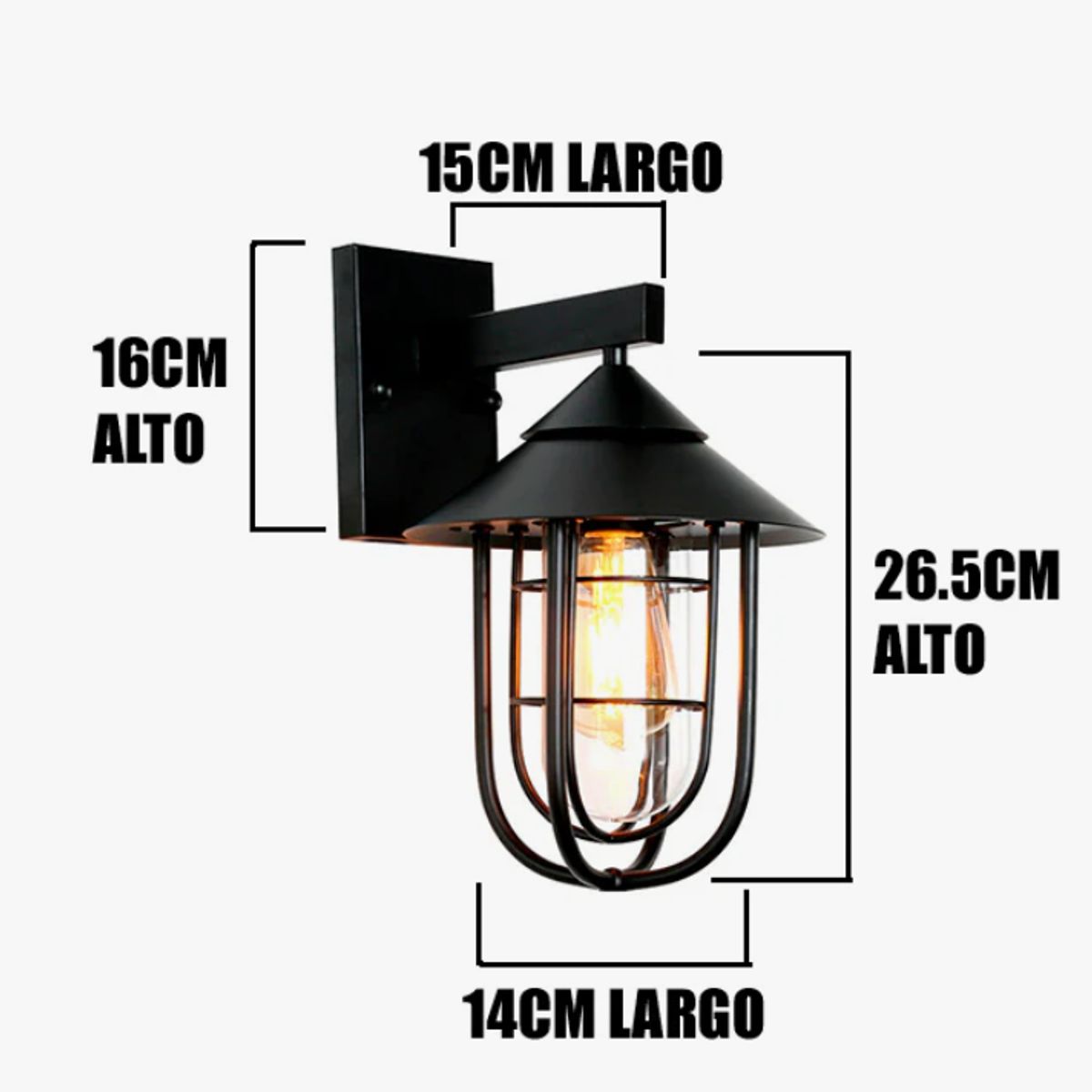 GENERICO - Aplique Lampara de Exterior Led 12W Luz Calida