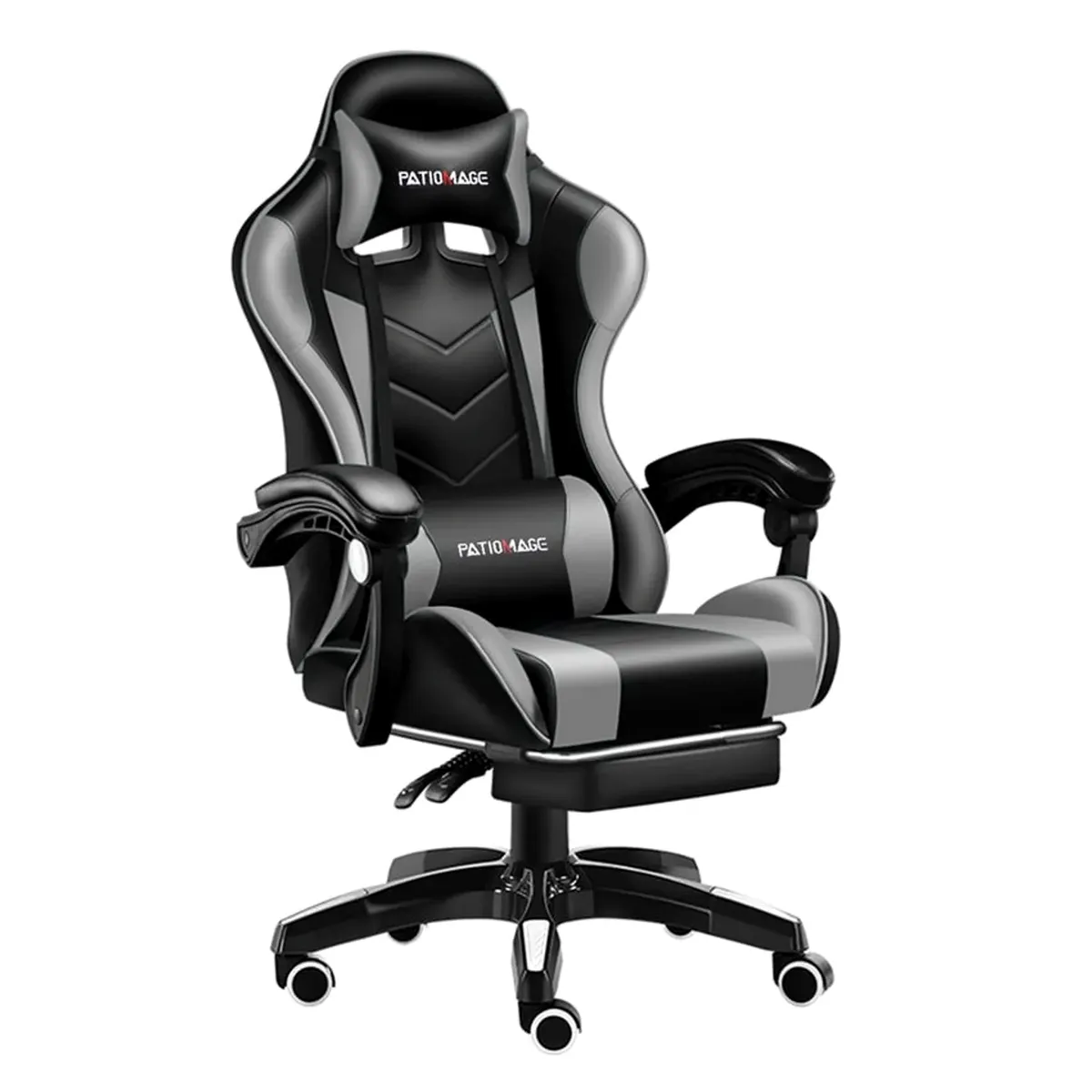 VIDITA - Silla Gamer GX2000 Reclinable Profesional con Reposapiés-Gris